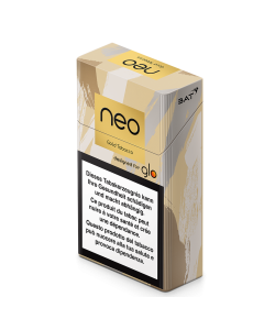 Le paquet de sticks de tabac neo™ Gold Tobacco vu du profil gauche